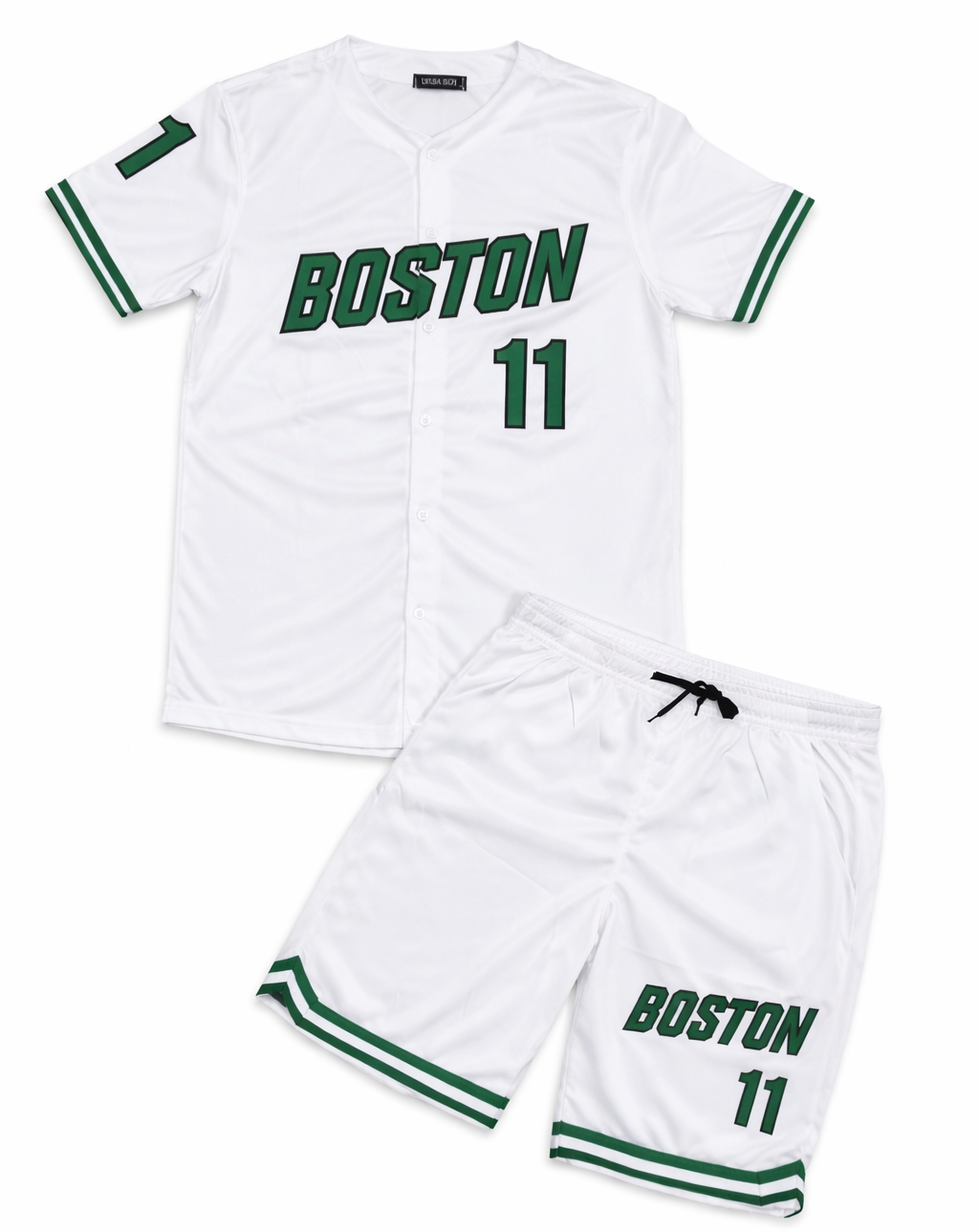 Completino BOSTON bianco-verde