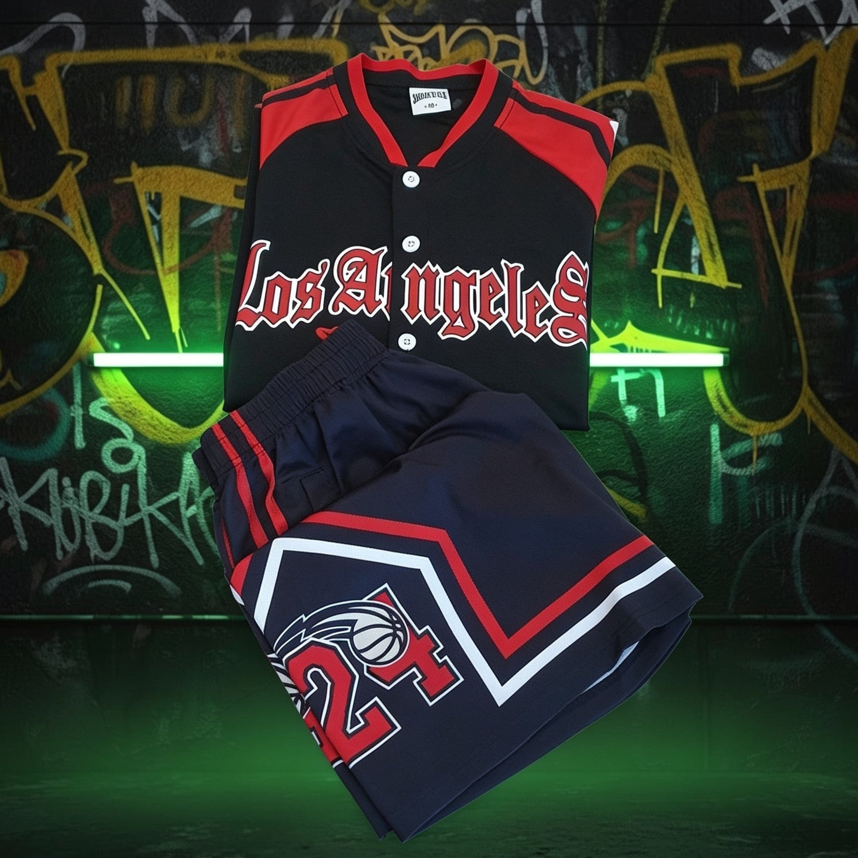 Completino Los Angeles rosso-nero