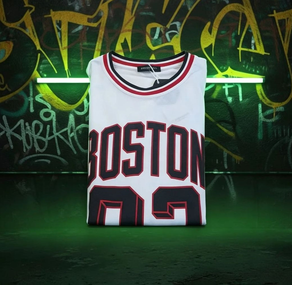 T-Shirt BOSTON bianca-nera