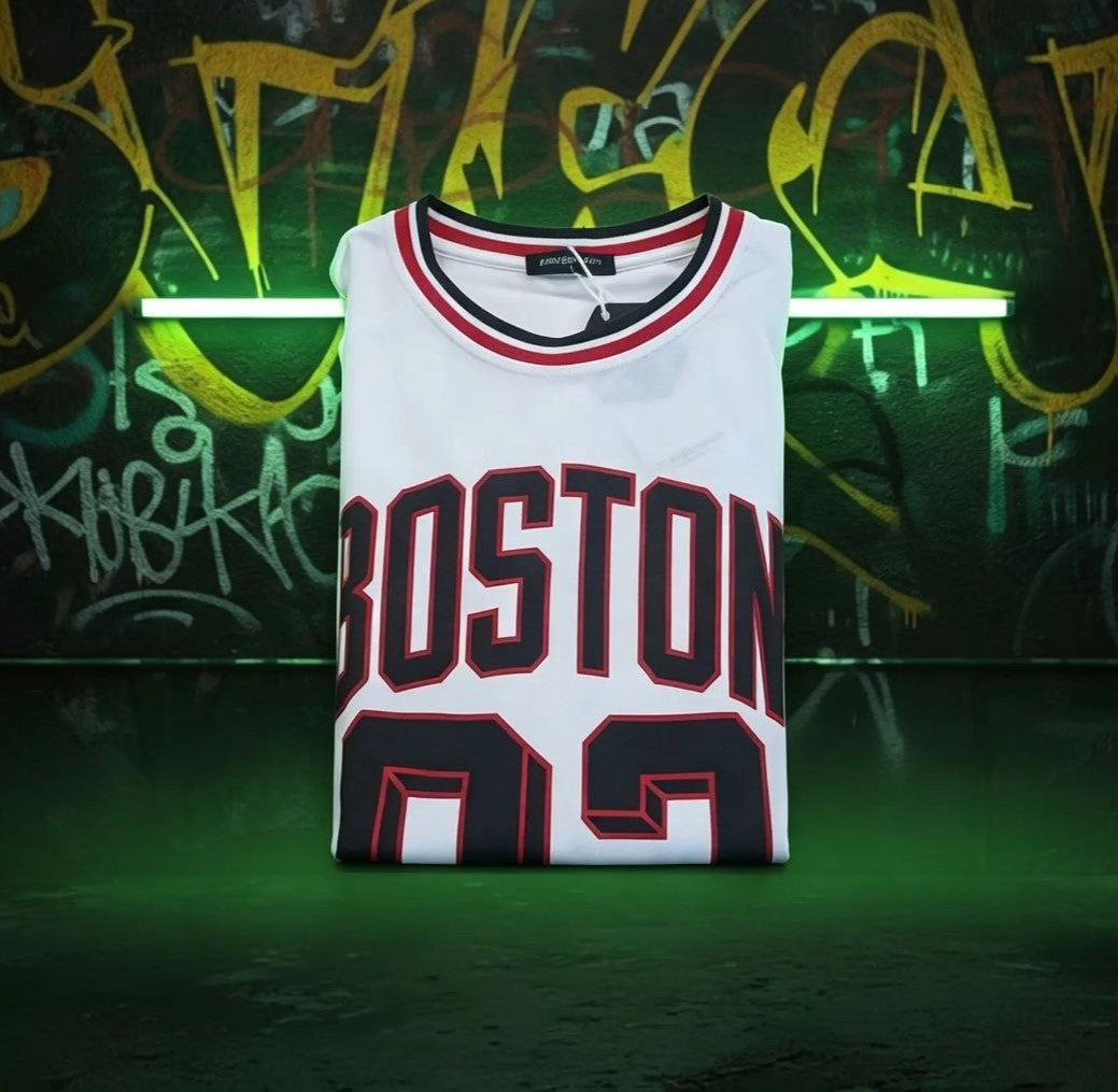 T-Shirt BOSTON bianca-nera