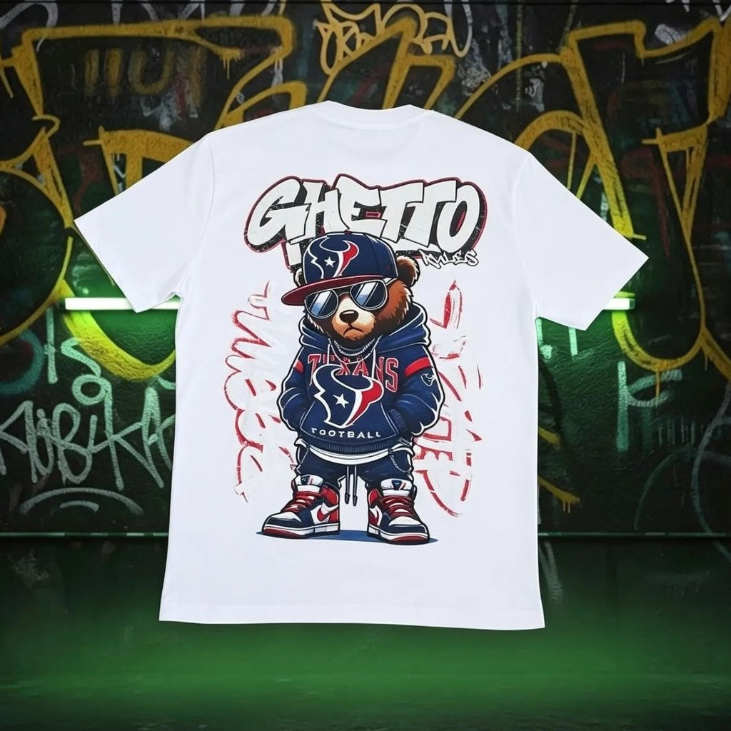 T-shirt GHETTO RULES bianca