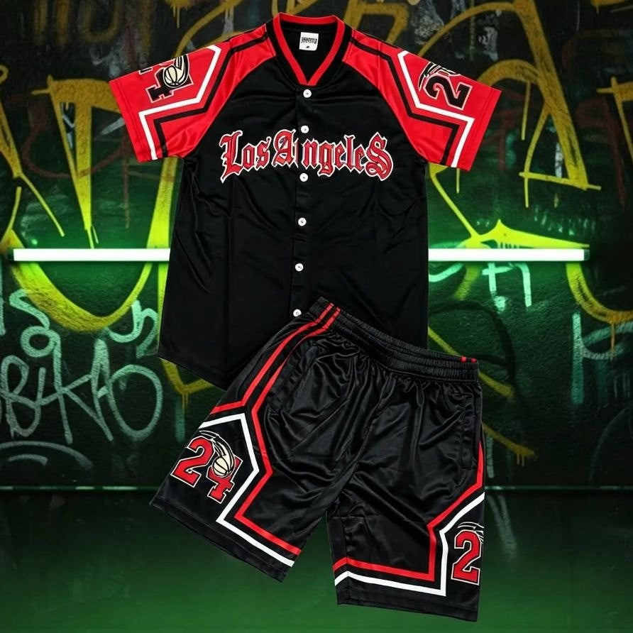 Completino Los Angeles rosso-nero