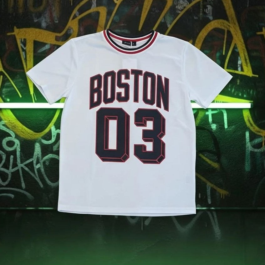 T-Shirt BOSTON bianca-nera
