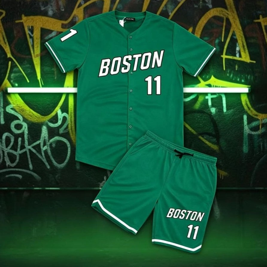 Completino BOSTON verde-bianco