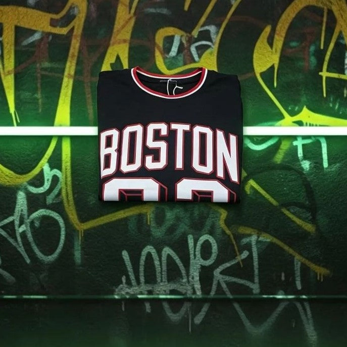 T-Shirt BOSTON nero-bianco