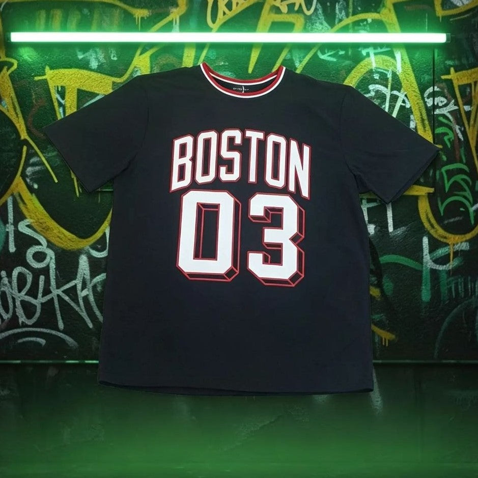 T-Shirt BOSTON nero-bianco