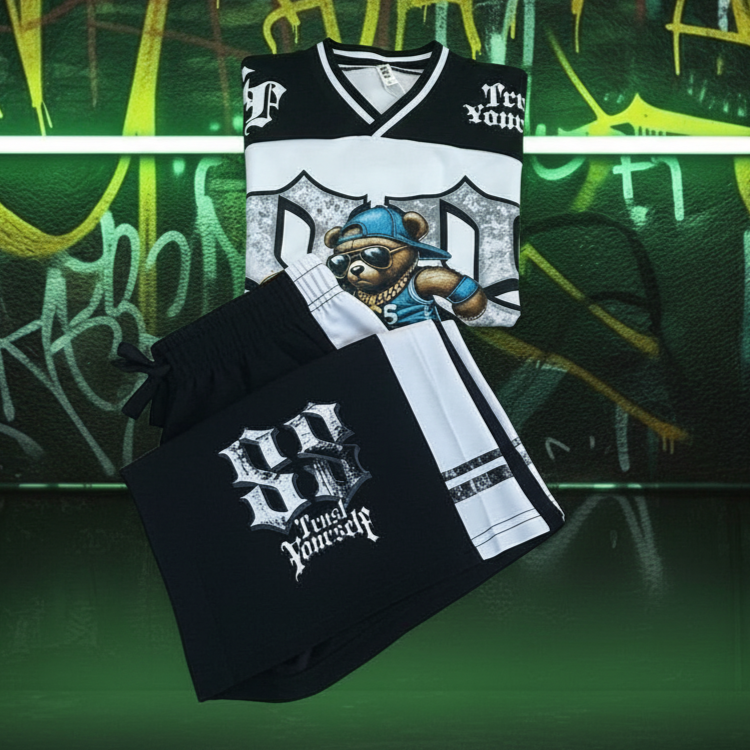 Completino TRUST YOURSELF bianco-nero